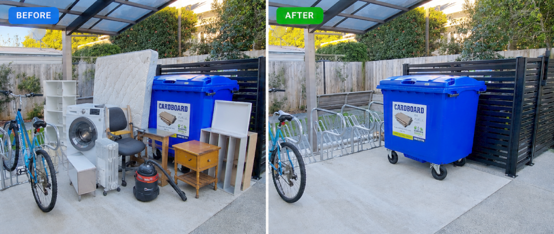 Inorganic Collection Before and After at a Managed Property