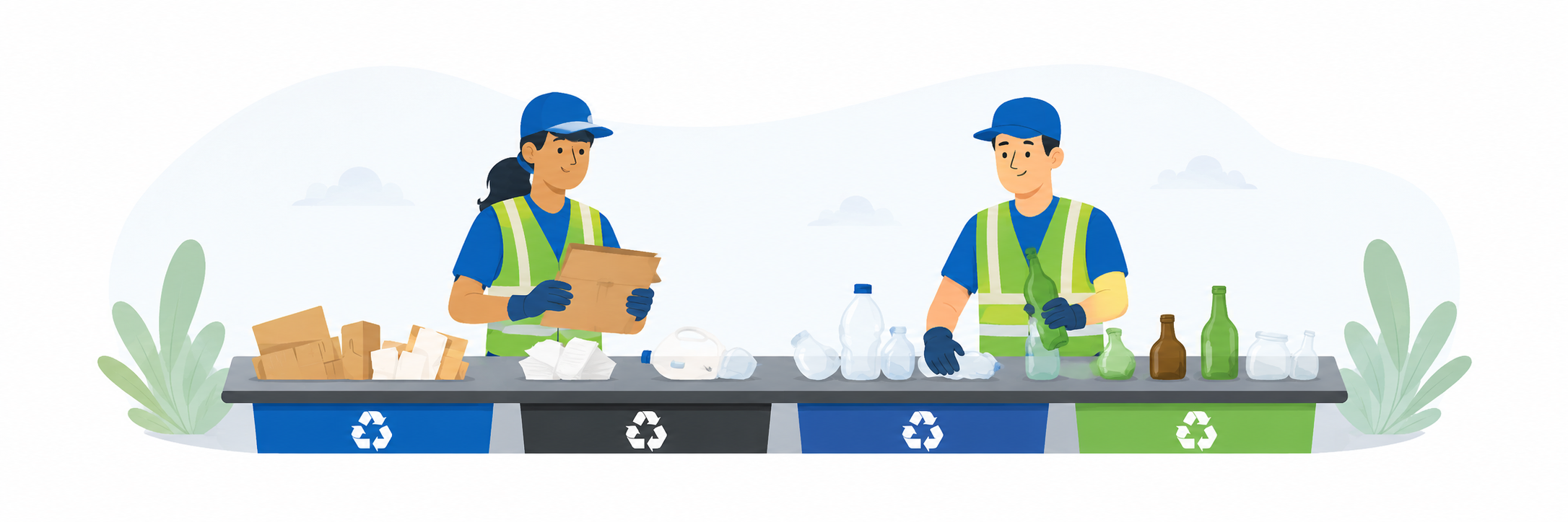 Rubbish Direct Team Sorting Recycling Materials