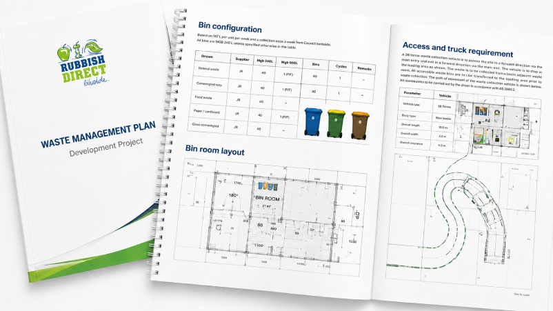 Waste Management Plan Showing Bin Configuration and Access Layout