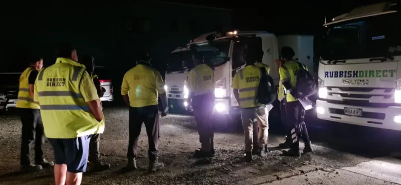 Rubbish Direct Logistics Team Preparing Collection Vehicles
