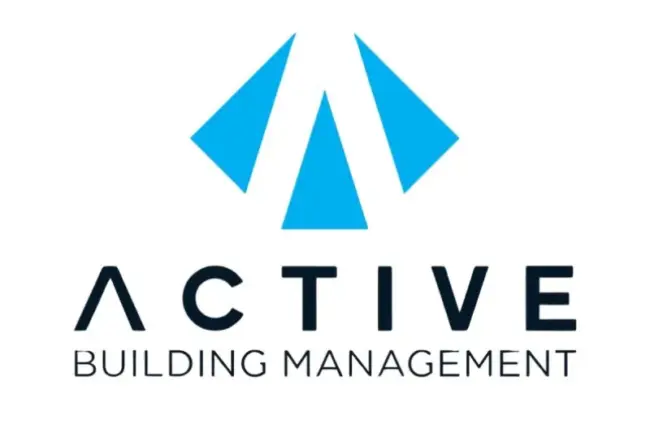 Active Building Management logo with blue triangular shapes above the word ACTIVE and BUILDING MANAGEMENT underneath.