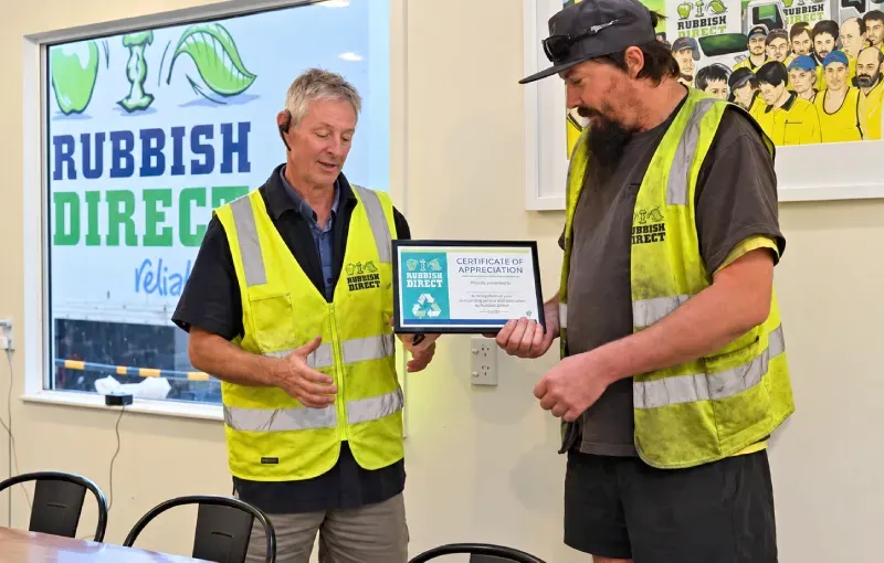 Rubbish Direct Employee Receiving Long Service Recognition